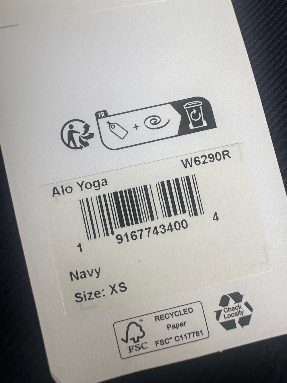 ALO Yoga Navy Ribbed Bike Shorts - Picture 6 of 6